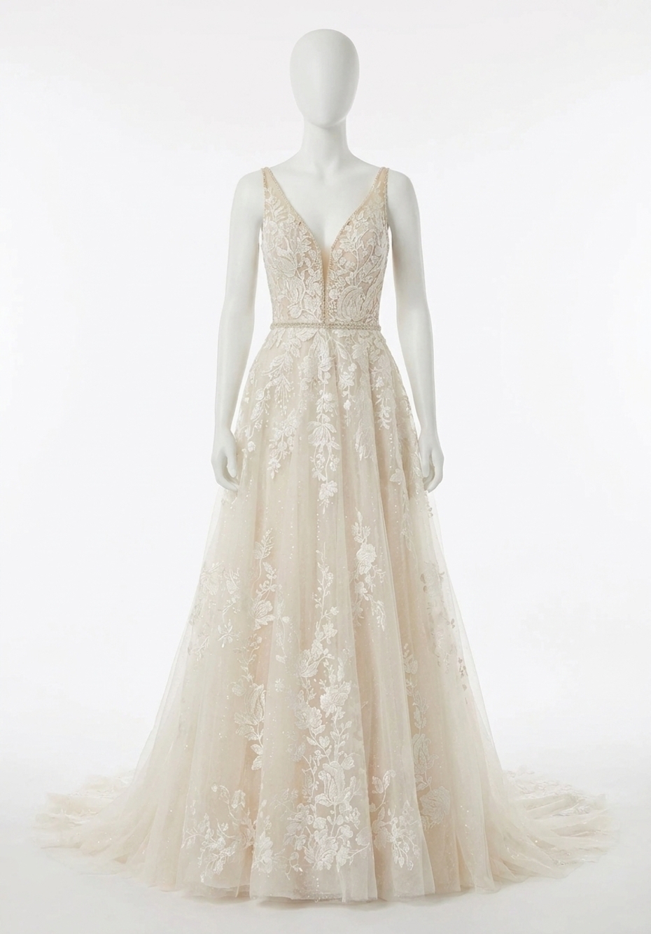 NEW MORILEE ana plunging neckline wedding dress in ivory